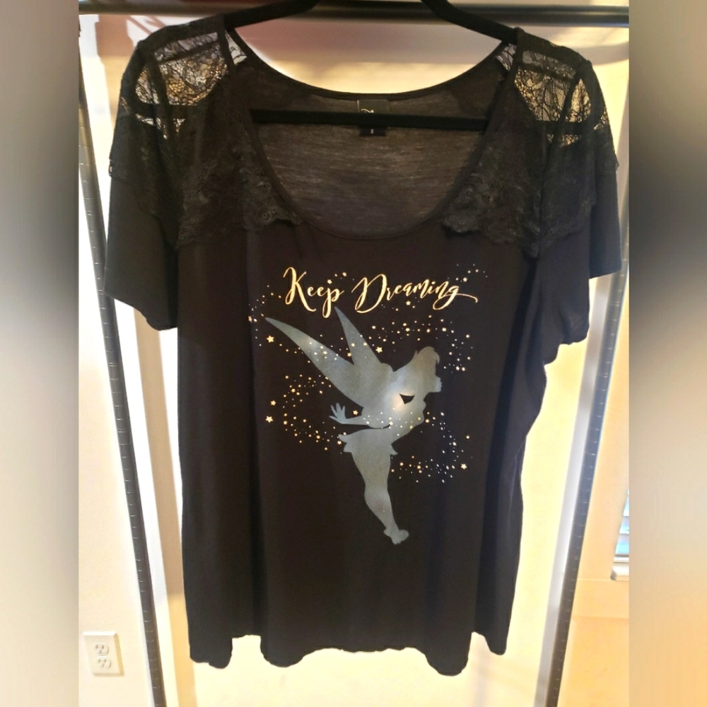 Torrid Tinker Bell Tshirt w/lace Sz 2X